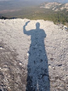A shadow selfie on the way up Mount Lassen.