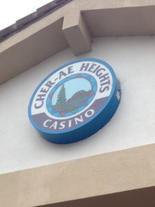 Taking a coffee and video poker break during a morning hike to The tiny fishing village of Trinidad, CA.