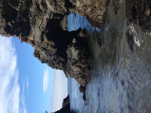 The Idiot found an excellent spot to take an admittedly quick swim in the Pacific Ocean (55°F) during a sunny oceanside walk on a delightful (66°F) afternoon in Trinidad, CA.