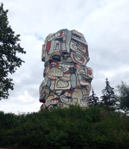 One of Jean Dubuffet's last works located in the Parc de l'Ile Saint-Germain in a Paris suburb,  was completed just before his death in 1985. It will definitely look more dramatic with a fresh coast of paint.