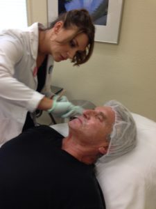 Being prepped for a Clear + Brilliant laser treatment. (Photo: Liz Chapin)