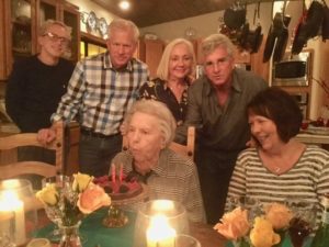A 97th birthday party on his mother's actual birthday (October 24) at the home of The Idiot's brother Tryg. 