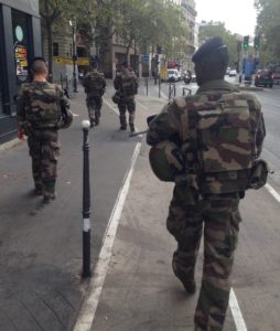 Not only are troops omnipresent on the streets of Paris, but there are advertisements on French TV to recruit an additional 15,000 new infantry  troops.