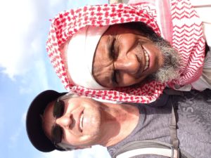 Two Idiots walking around the Mediterranean Sea are able to pose for one selfie near the Egyptian town of Gamasa.