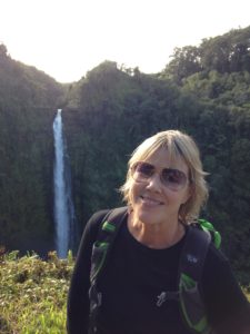 Liz Chapin at the Akaka waterfall.